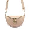 Luka 20-033 púderrózsaszín női bőr válltáska, oldaltáska, crossbody 25 x 16 x 10 cm