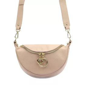   Luka 20-033 púderrózsaszín női bőr válltáska, oldaltáska, crossbody 25 x 16 x 10 cm