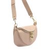 Luka 20-033 púderrózsaszín női bőr válltáska, oldaltáska, crossbody 25 x 16 x 10 cm