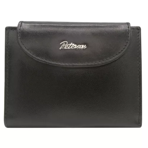 Peterson PTN RD-357-GCL-M fekete női rostbőr pénztárca 12 x 10 x 3 cm