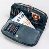 Peterson PTN 42123-ONBF kék pillangó mintás női bőr pénztárca 18.5 x 10 x 3.5 cm