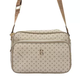   BRICIOLE 4047# fekete-bézs női rostbőr táska 27 x 20 x 11 cm