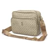 BRICIOLE 4047# fekete-bézs női rostbőr táska 27 x 20 x 11 cm