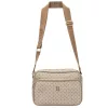 BRICIOLE 4047# fekete-bézs női rostbőr táska 27 x 20 x 11 cm