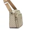 BRICIOLE 4047# fekete-bézs női rostbőr táska 27 x 20 x 11 cm