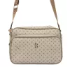 BRICIOLE 4047# fekete-bézs női rostbőr táska 27 x 20 x 11 cm