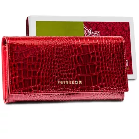   Peterson PTN CR-467 piros női bőr pénztárca 18.5 x 10 x 3 cm