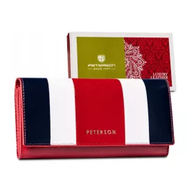   Peterson PTN PL-411 MULTI piros női bőr pénztárca 17.5 x 9.5 x 3 cm