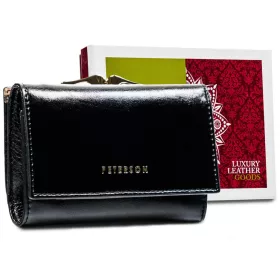   Peterson PTN PL-412 fekete női bőr pénztárca 12 x 8 x 3 cm