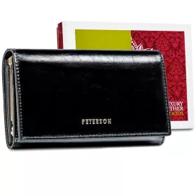   Peterson PTN PL-466 fekete női bőr pénztárca 15 x 9 x 3 cm