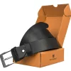 Peterson 042268 PUR fekete férfi rostbőr öv 105 cm
