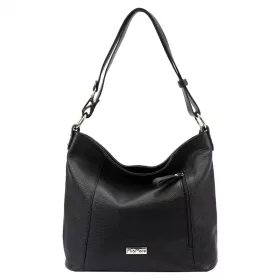   MiaMore 01-045 fekete női bőr válltáska, oldaltáska 35 x 30 x 13 cm