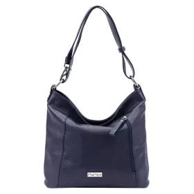   MiaMore 01-045 navy kék női bőr válltáska, oldaltáska 35 x 30 x 13 cm