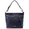 MiaMore 01-045 navy kék női bőr válltáska, oldaltáska 35 x 30 x 13 cm