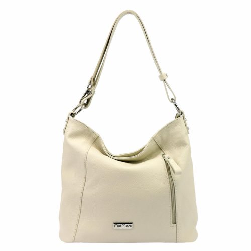 MiaMore 01-045 bézs női bőr válltáska 35 x 30 x 13 cm