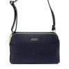 MiaMore 01-046 navy kék női bőr válltáska, oldaltáska 24.5 x 15.5 x 10 cm