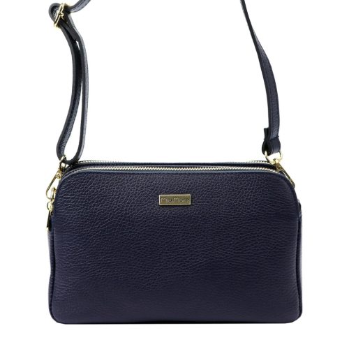 MiaMore 01-046 navy kék női bőr válltáska, oldaltáska 24.5 x 15.5 x 10 cm