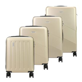   Gregorio pezsgőszín ABS 4 részes keményfalú bőrönd szett 53/55/67/77 cm