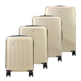   Gregorio pezsgőszín ABS 4 részes keményfalú bőrönd szett 53/55/67/77 cm