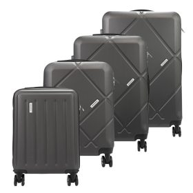   Gregorio antracit ABS keményfalú bőrönd szett 4 db-os 53/55/67/77 cm