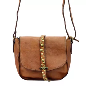   VS 002 konyak női bőr válltáska, oldaltáska 24 x 18 x 11 cm