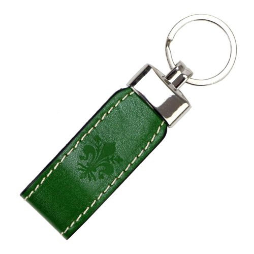 Florence Brelok zöld marhabőr kiegészítő 11 x 2.5 x 2.5 cm