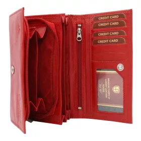   Peterson PTN RD-07-GCLS piros női bőr pénztárca 18.5 x 10 x 3.5 cm