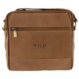   Wild 251L-MH konyak férfi bőr oldaltáska, válltáska 22 x 23 x 9 cm