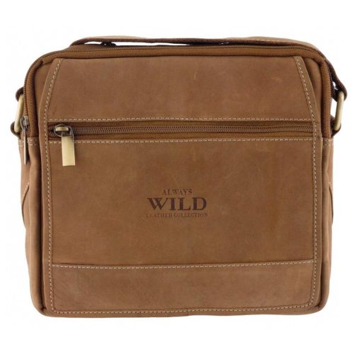 Wild 251L-MH konyak férfi bőr oldaltáska, válltáska 22 x 23 x 9 cm