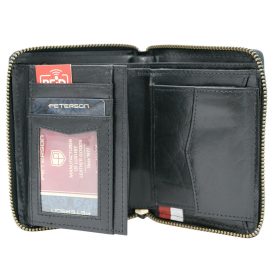 Peterson PTN 340P-03 fekete férfi bőr pénztárca