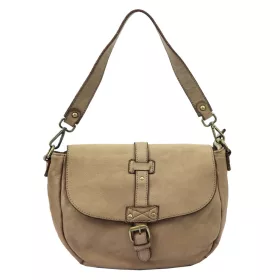   VS 005 taupe női bőr válltáska, oldaltáska 33 x 25 x 12 cm