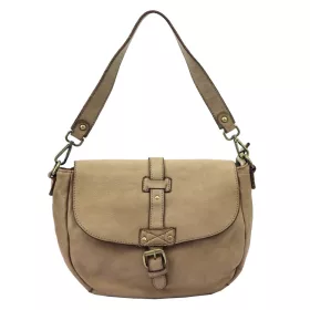   VS 005 taupe női bőr válltáska, oldaltáska 33 x 25 x 12 cm