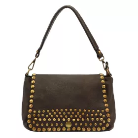   VS 007 barna női bőr kézitáska, válltáska, oldaltáska 28 x 17 x 10 cm