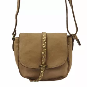   VS 002 taupe női bőr váltáska, oldaltáska 24 x 18 x 11 cm