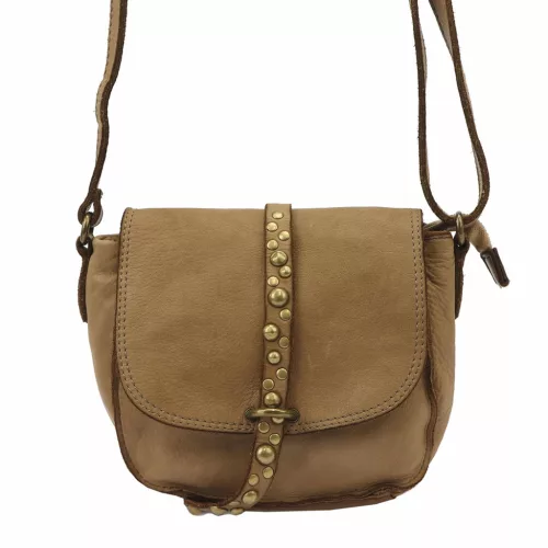 VS 002 taupe női bőr váltáska, oldaltáska 24 x 18 x 11 cm