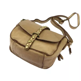   VS 002 taupe női bőr váltáska, oldaltáska 24 x 18 x 11 cm