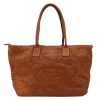 VS 010 barna női bőr válltáska, shopper 46 x 28 x 15 cm