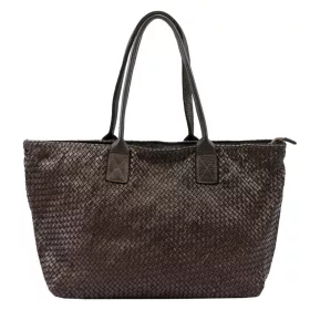 VS 010 barna női bőr válltáska 46 x 28 x 15 cm