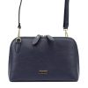MiaMore 01-043 navy kék női bőr válltáska, oldaltáska 26.5 x 16.5 x 8 cm