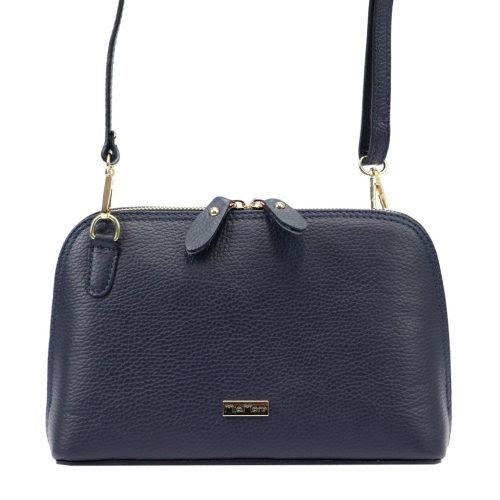 MiaMore 01-043 navy kék női bőr válltáska, oldaltáska 26.5 x 16.5 x 8 cm