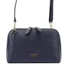 MiaMore 01-043 navy kék női bőr válltáska, oldaltáska 26.5 x 16.5 x 8 cm