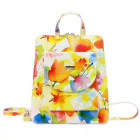   MiaMore 01-010 FL olasz virágmintás női bőr hátizsák 24 x 28 x 10 cm