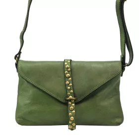 VS 013 zöld női bőr válltáska 28 x 17 x 6 cm