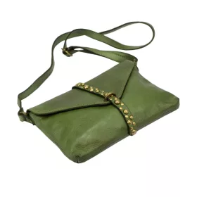 VS 013 zöld női bőr válltáska 28 x 17 x 6 cm
