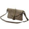 VS 013 taupe női bőr válltáska, oldaltáska 28 x 17 x 6 cm