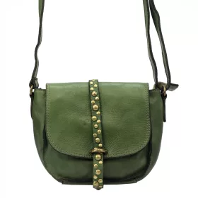 VS 002 zöld női bőr oldaltáska 24 x 18 x 11 cm