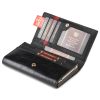 Peterson PTN PL-466.01 fekete-piros női bőr pénztárca 15 x 9 x 3 cm