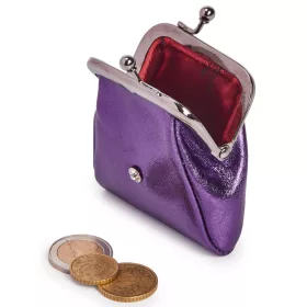 VerMari GM MET-1 lila női bőr pénztárca 7 x 7 x 2 cm