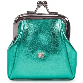 VerMari GM MET-1 türkiz női bőr pénztárca 7 x 7 x 2 cm