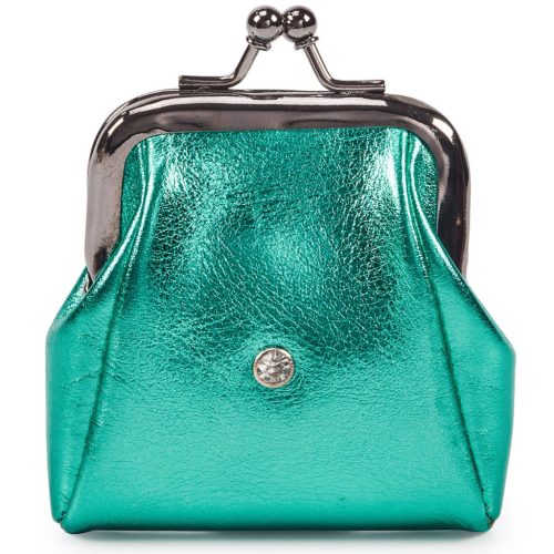 VerMari GM MET-1 zöld női marhabőr pénztárca 7 x 7 x 2 cm